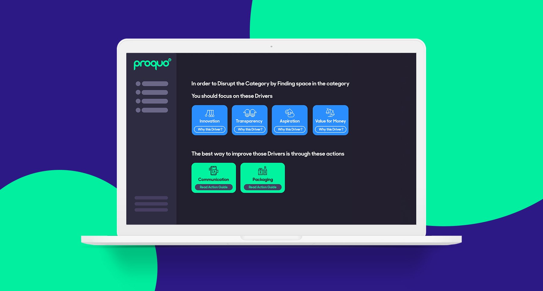 ProQuo AI's platform showing actionable brand guidance