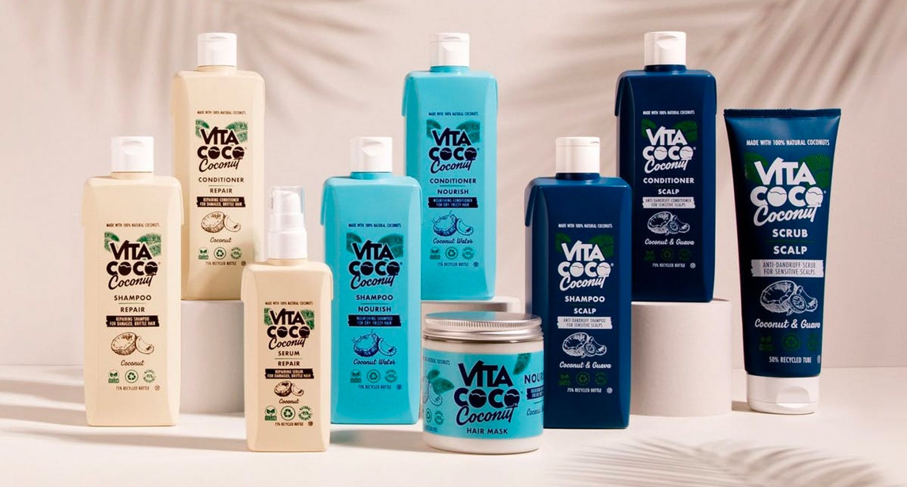 Advertisement for brand Vita Coco's new haircare product launch
